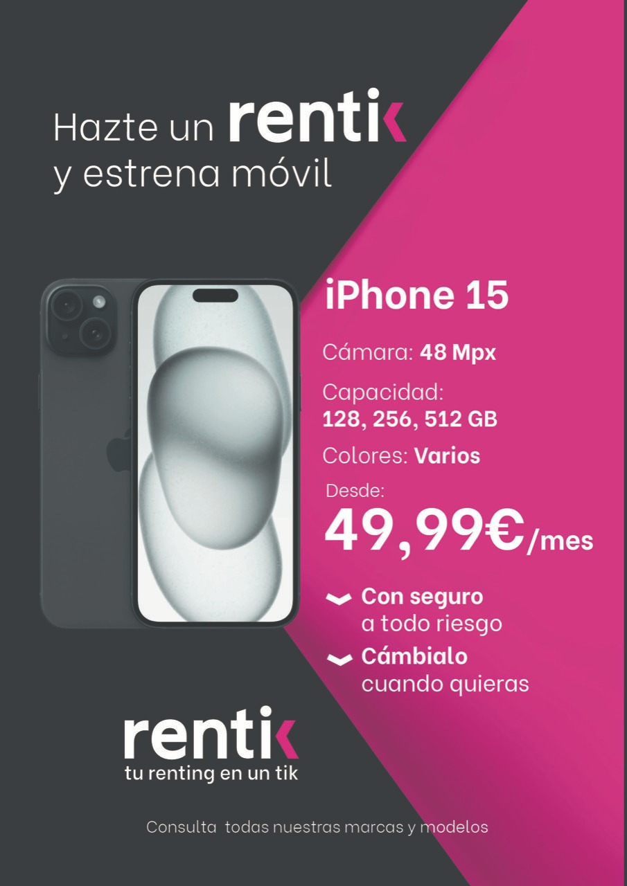 Hazte con un Iphone 15 desde 44,99 euros al mes