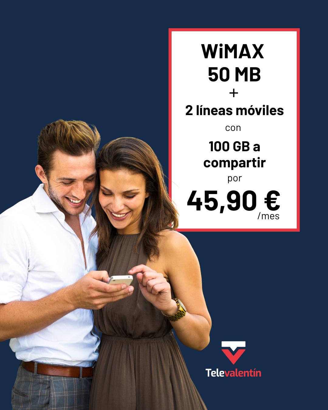 Internet WiMAX 50 MB + 2 lineas moviles